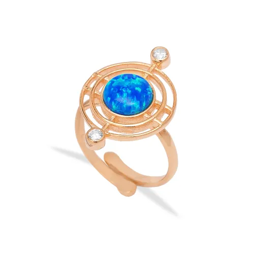 Blue Opal Round 925 Sterling Silver Ring Blue Opal Round 925 Sterling Silver Ring