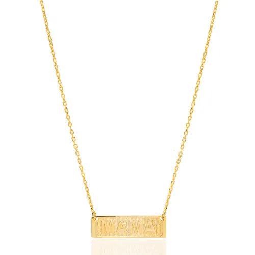 Mama Rectangle 925 Sterling Silver Pendant
