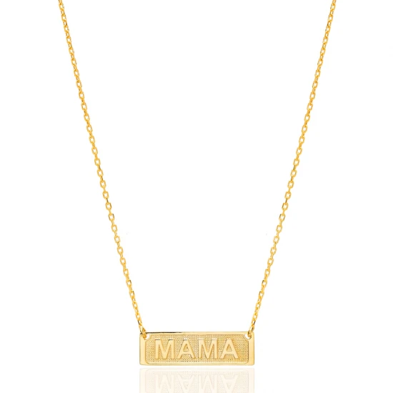 Mama Rectangle 925 Sterling Silver Pendant | 925 Sterling Silver Wholesale | Sade Silver Mama Rectangle 925 Sterling Silver Pendant - Sade 925 Silver Jewelry