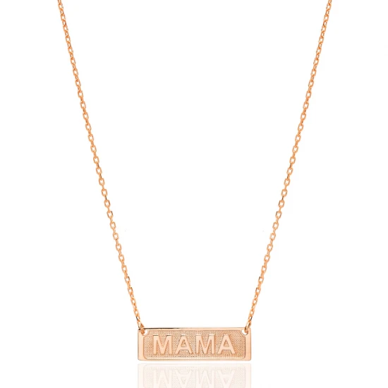 Mama Rectangle 925 Sterling Silver Pendant | 925 Sterling Silver Wholesale | Sade Silver Mama Rectangle 925 Sterling Silver Pendant - Sade 925 Silver Jewelry