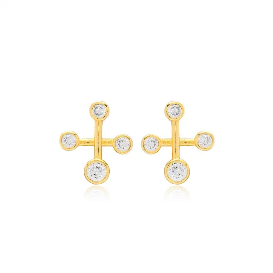 CZ Cross Constellation 925 Sterling Silver Earrings CZ Cross Constellation 925 Sterling Silver Earrings