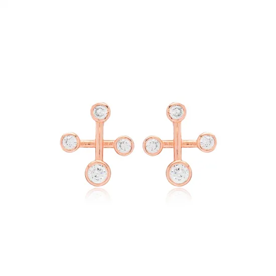 CZ Cross Constellation 925 Sterling Silver Earrings CZ Cross Constellation 925 Sterling Silver Earrings