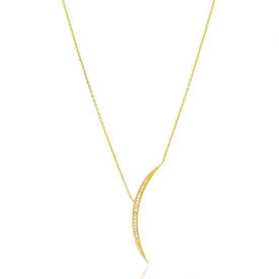 CZ Crescent Moon 925 Sterling Silver Pendant CZ Crescent Moon 925 Sterling Silver Pendant