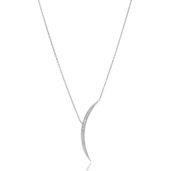 CZ Crescent Moon 925 Sterling Silver Pendant CZ Crescent Moon 925 Sterling Silver Pendant