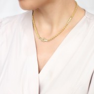 Silver Barley Chain Round Clasp Necklace 925 Sterling Silver Jewelry