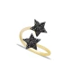 Double Side Black Star Wrap 925 Sterling Silver Ring - Sade 925 Silver Jewelry