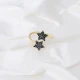 Double Side Black Star Wrap 925 Sterling Silver Ring - Sade 925 Silver Jewelry