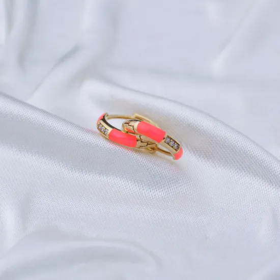 Fashionable Neon Pink Enamel Earrings Wholesale Turkish 925 Sterling Silver Jewelry Fashionable Neon Pink Enamel Earrings Wholesale Turkish 925 Sterling Silver Jewelry