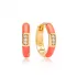 Fashionable Neon Pink Enamel Earrings Wholesale Turkish 925 Sterling Silver Jewelry