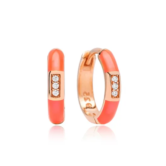 Fashionable Neon Pink Enamel Earrings Wholesale Turkish 925 Sterling Silver Jewelry Fashionable Neon Pink Enamel Earrings Wholesale Turkish 925 Sterling Silver Jewelry