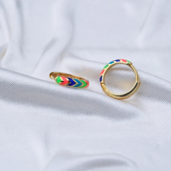 Colorful Neon Enamel 925 Sterling Silver Earrings