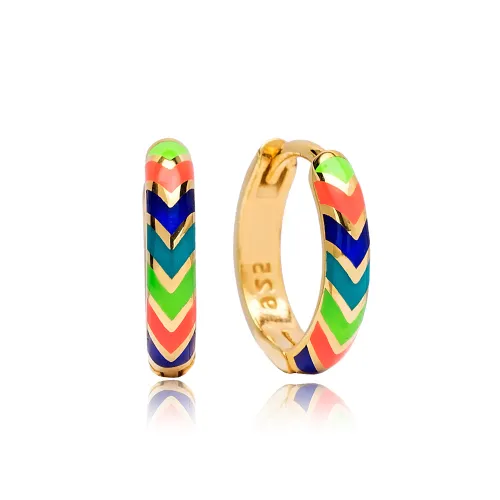 Colorful Neon Enamel 925 Sterling Silver Earrings
