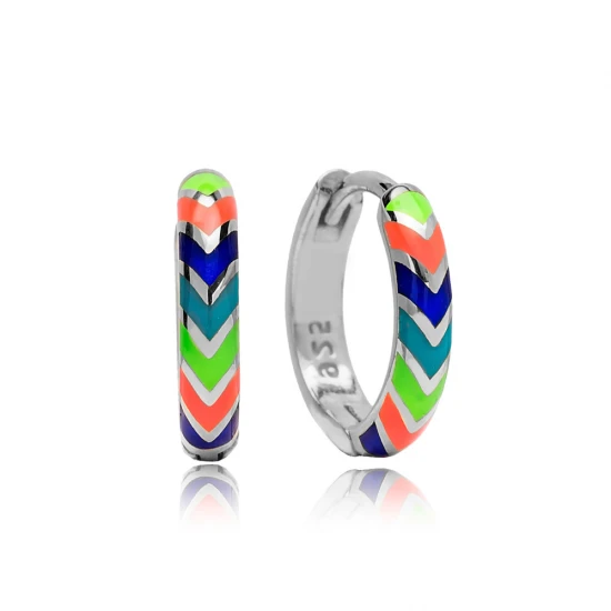 Colorful Neon Enamel 925 Sterling Silver Earrings
