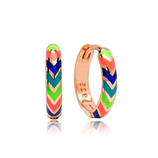 Colorful Neon Enamel 925 Sterling Silver Earrings