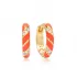 Orange Neon Enamel Wholesale Turkish Handmade 925 Sterling Silver Earrings