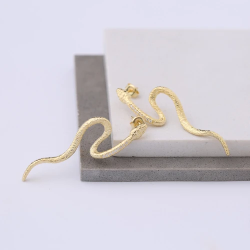 Turkish Snake CZ 925 Sterling Silver Earrings Turkish Snake CZ 925 Sterling Silver Earrings