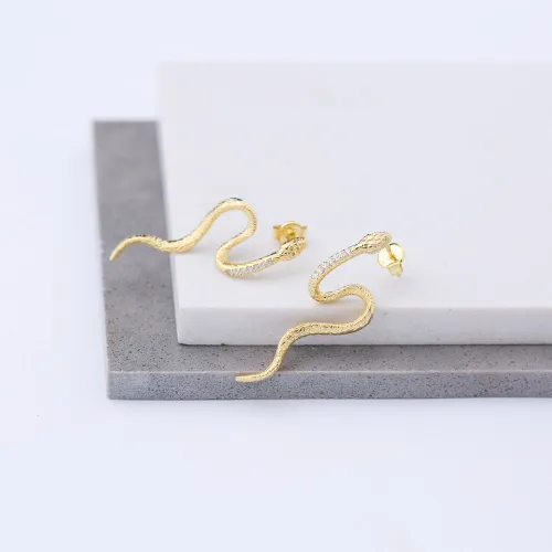 Minimalist Snake 925 Sterling Silver Earrings Minimalist Snake 925 Sterling Silver Earrings