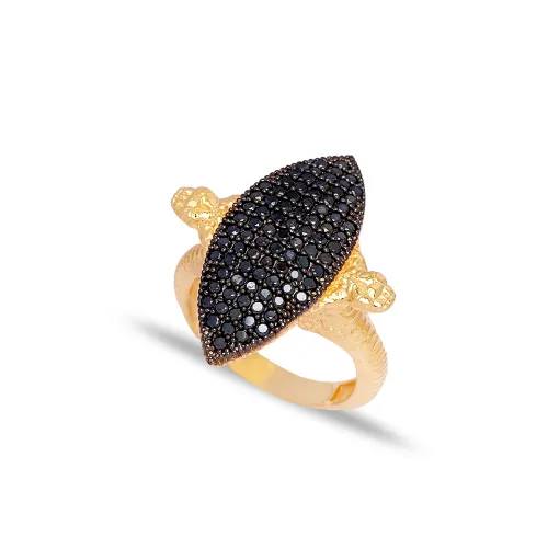 Turkish Black CZ Snake 925 Sterling Silver Ring