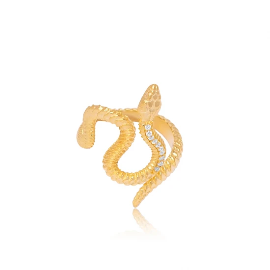 Snake Shaped CZ Adjustable 925 Sterling Silver Ring Snake Shaped CZ Adjustable 925 Sterling Silver Ring
