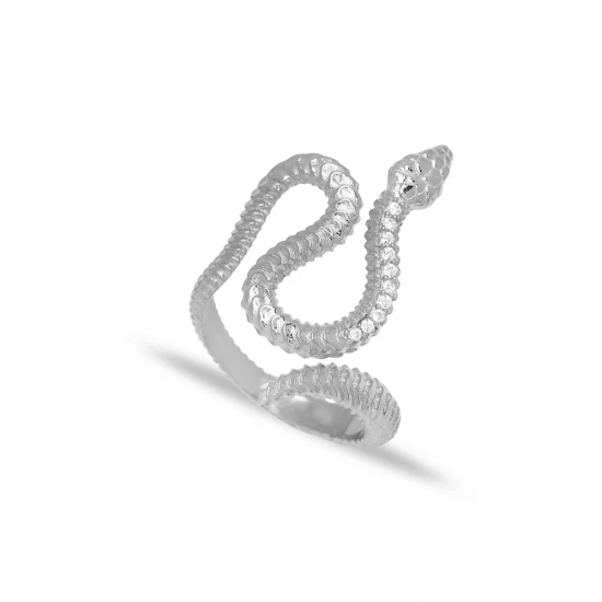 Snake Shaped CZ Adjustable 925 Sterling Silver Ring Snake Shaped CZ Adjustable 925 Sterling Silver Ring
