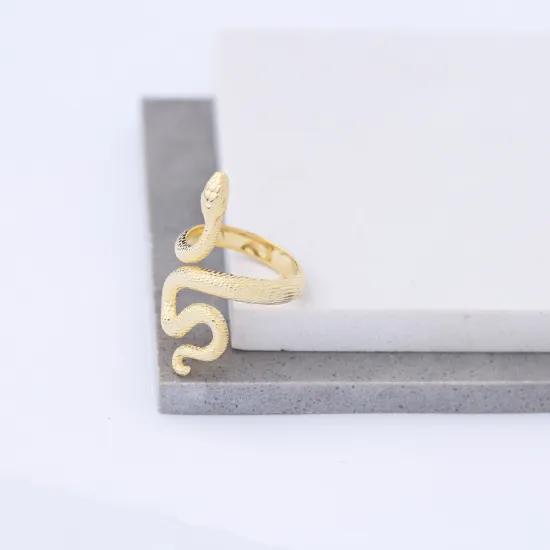 925 Sterling Silver Snake Adjustable Ring