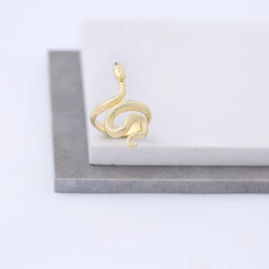 925 Sterling Silver Snake Adjustable Ring
