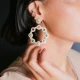 Colorful Flower Round Long 925 Sterling Silver Earrings Colorful Flower Round Long 925 Sterling Silver Earrings