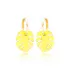 Palm Leaf Neon Yellow Enamel Design Earrings Turkish Wholesale 925 Sterling Silver Jewelry