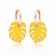 Palm Leaf Neon Yellow Enamel Design Earrings Turkish Wholesale 925 Sterling Silver Jewelry Palm Leaf Neon Yellow Enamel Design Earrings Turkish Wholesale 925 Sterling Silver Jewelry