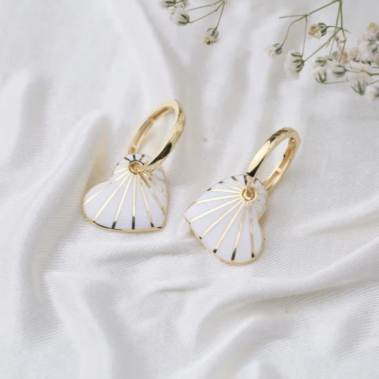 Heart White Enamel 925 Sterling Silver Earrings Heart White Enamel 925 Sterling Silver Earrings