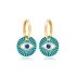 Evil Eye Turquoise Enamel 925 Sterling Silver Earrings