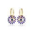 Sapphire Enameled Eye 925 Sterling Silver Earrings
