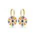 New Rainbow Enamel Evil Eye Sterling Silver Earrings