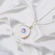 Irregular Shape White Enamel Sterling Silver Necklace