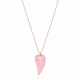 Pink Enamel Color Leaf Summer Sterling Silver Necklace Pink Enamel Color Leaf Summer Sterling Silver Necklace