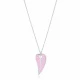Pink Enamel Color Leaf Summer Sterling Silver Necklace Pink Enamel Color Leaf Summer Sterling Silver Necklace