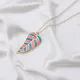 Summer Enamel Leaf Shape 925 Sterling Silver Necklace