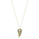 Summer Enamel Leaf Shape 925 Sterling Silver Necklace