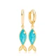 Fish Turquoise Opal Dangle 925 Sterling Silver Earrings Fish Turquoise Opal Dangle 925 Sterling Silver Earrings