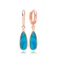 Drop Shape Gold Plated Turquoise Stone Design Turkish Wholesale 925 Sterling Silver Dangle Earrings Drop Shape Gold Plated Turquoise Stone Design Turkish Wholesale 925 Sterling Silver Dangle Earrings