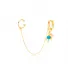 Bear Design Gold Plated Turquoise Stone Single Cartilage And Hoop Earrings 925 Sterling Silver Jewellery