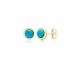 Minimalist Round Turquoise 925 Sterling Silver Earrings