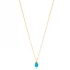 Turquoise Drop Gold Plated Chain 925 Silver Necklace
