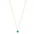 Turquoise Round Stone Gold Plated Charm Necklace Wholesale Turkish 925 Sterling Silver Jewelry