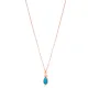 Turquoise Drop Shape Three Zircon Stone Detailed Charm Necklace Wholesale Turkish 925 Sterling Silver Jewelry Turquoise Drop Shape Three Zircon Stone Detailed Charm Necklace Wholesale Turkish 925 Sterling Silver Jewelry