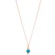 Turquoise Round Shape Three Zircon Detailed Stone Gold Plated Charm Necklace 925 Sterling Silver Jewelry Turquoise Round Shape Three Zircon Detailed Stone Gold Plated Charm Necklace 925 Sterling Silver Jewelry