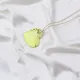 Heart Shape Yellow Enamel Pendant Handcrafted Turkish 925 Sterling Silver Jewelry