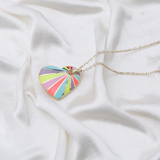 Heart Shape Colorful Enamel 925 Sterling Silver Pendant Heart Shape Colorful Enamel 925 Sterling Silver Pendant