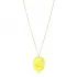 Oval Shape Yellow Enamel 925 Sterling Silver Pendant