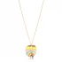 Rainbow Enamel Palm Leaf Shape Sterling Silver Necklace